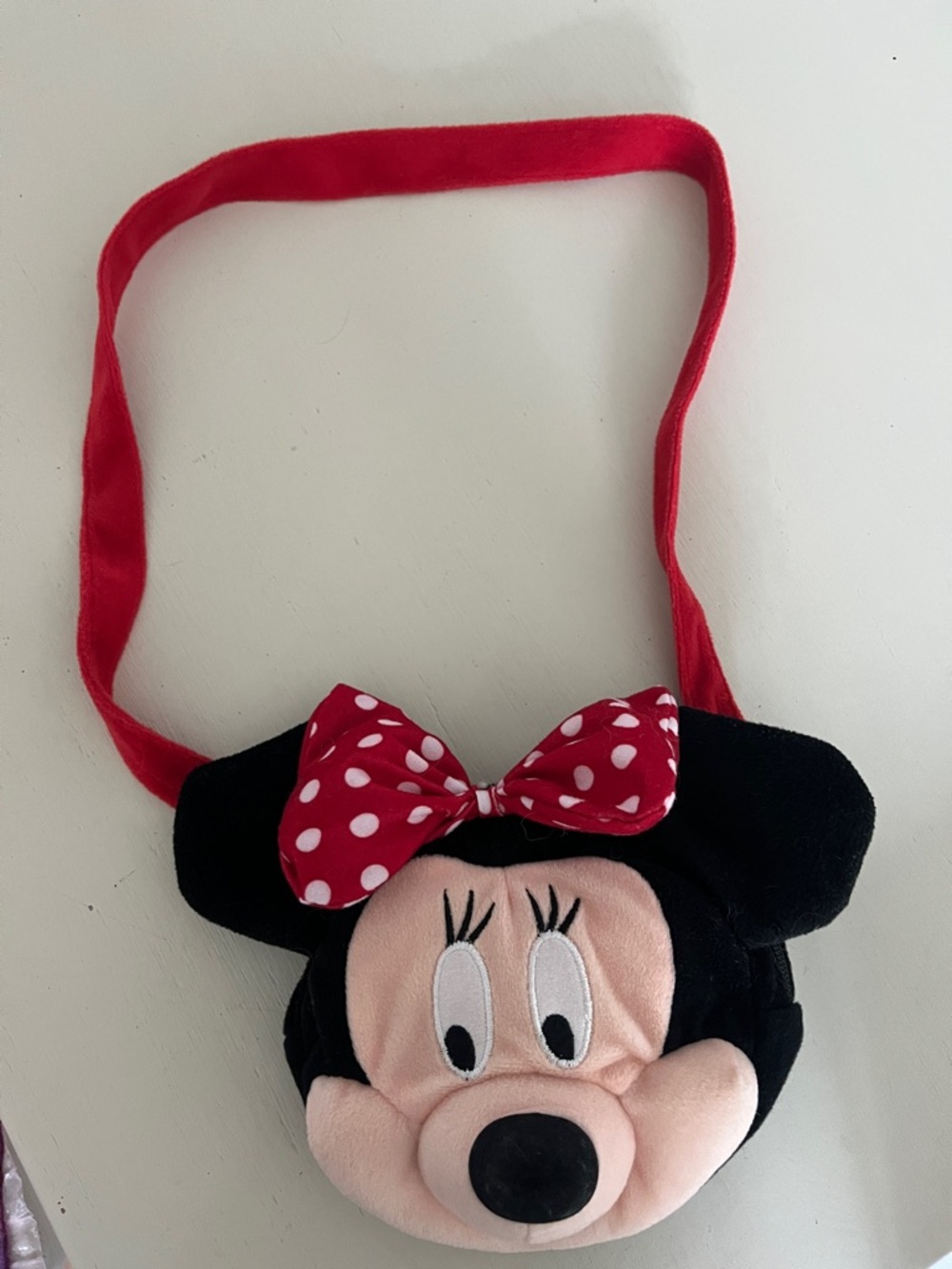 Disney Minnie Mouse Plush Crossbody Bag - Black & Red
